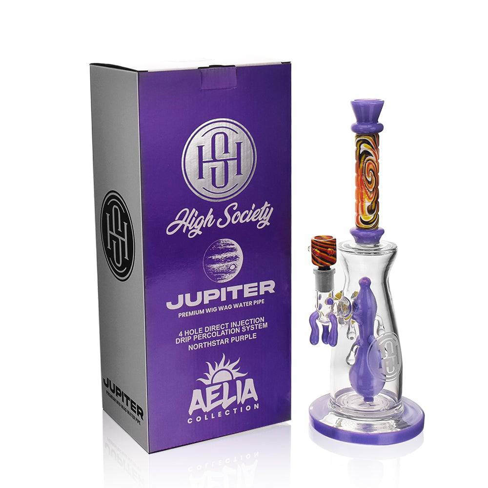 High Society | Jupiter Premium Wig Wag Waterpipe (Slime Purple) - Discreet Smoker