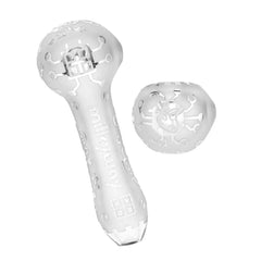 Milkyway Circuitboard Etched Glass Spoon Pipe - 4.25" / Clear - Discreet Smoker