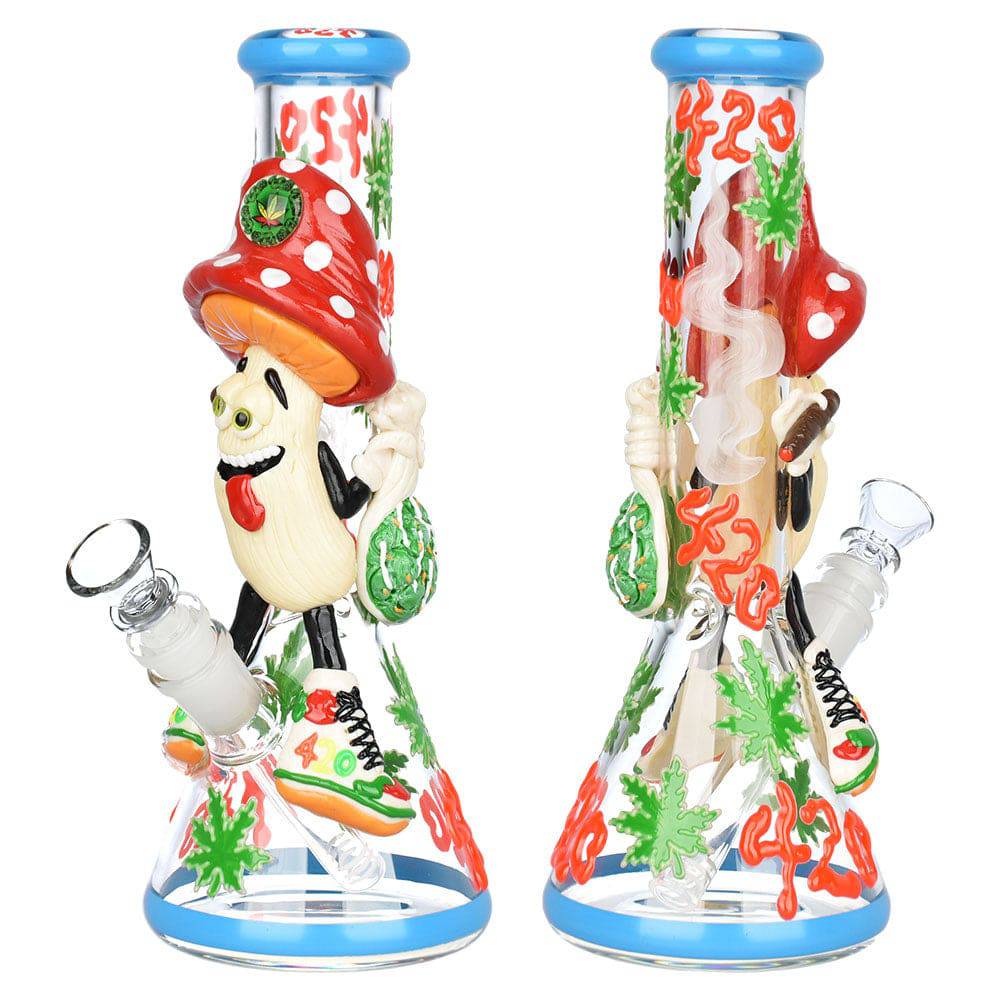 Stoney Shroom Bro 3D Painted Water Pipe | 10.25" | 14mm F - Discreet Smoker