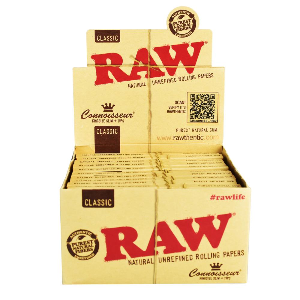 Raw Connoisseur Rolling Papers w/ Tips - Discreet Smoker