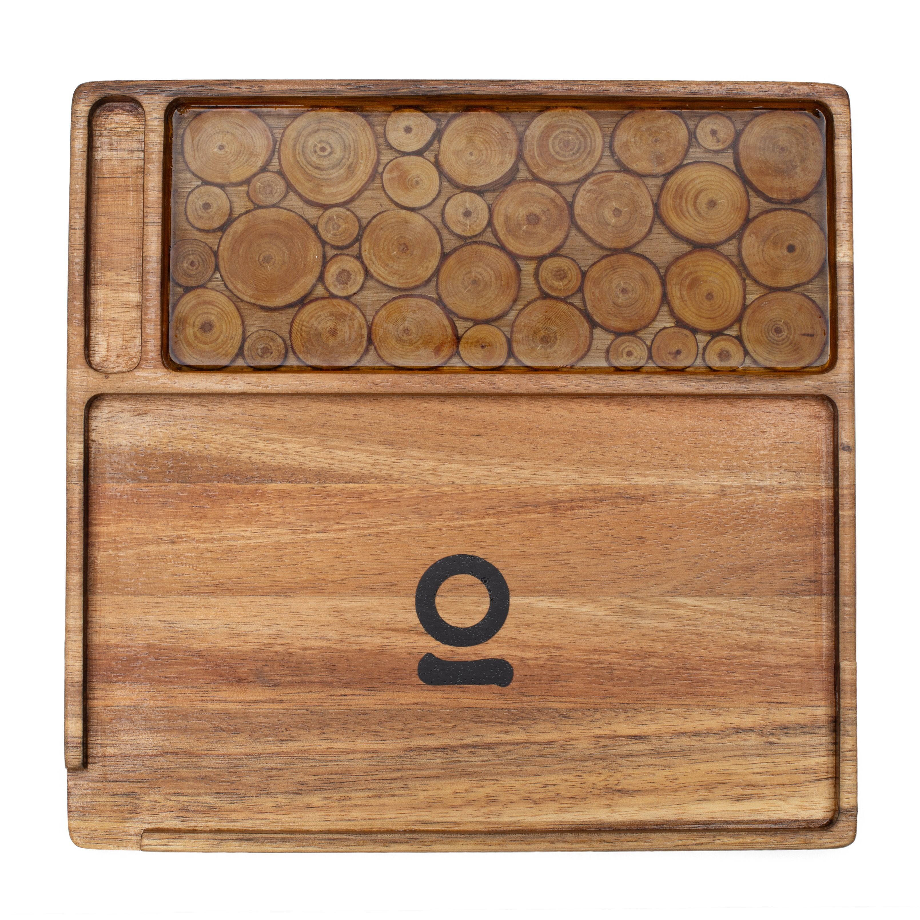 Ongrok Premium Natural Acacia Wood Tray | 9.5" x 9.5" - Discreet Smoker