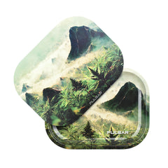 Pulsar Mini Metal Rolling Tray w/ Lid - Sacred Valley / 7"x5.5" - Discreet Smoker