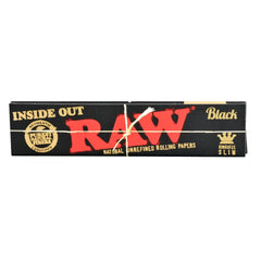 RAW Black Classic Inside Out Rolling Papers | King Size Slim | 50pk Display - Discreet Smoker