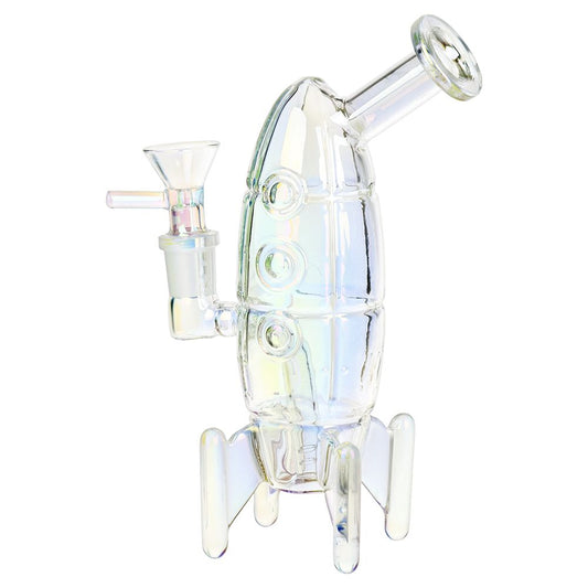 Journey To The Stars Electroplated Glass Water Pipe - 7" / 14mm F - Discreet Smoker