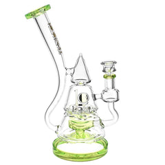 Lookah Glass Stacked Triangle Water Pipe | 11.25" - Discreet Smoker