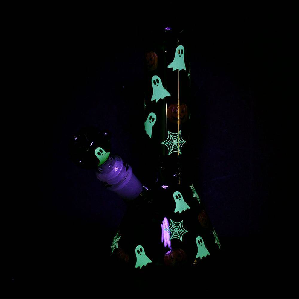 Halloween Decoration Glow Glass Water Pipe - 7.75" / 14mm F - Discreet Smoker