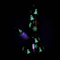 Halloween Decoration Glow Glass Water Pipe - 7.75" / 14mm F - Discreet Smoker