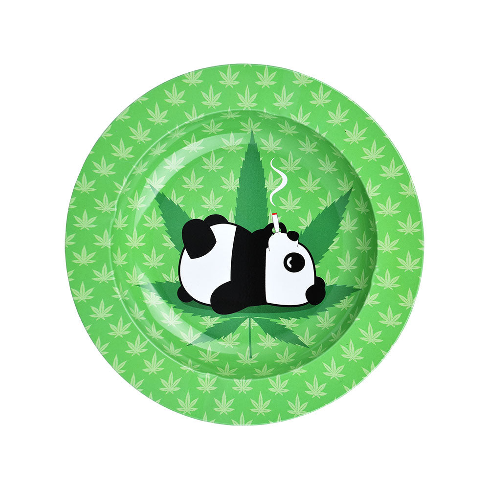 Passed Out Panda Round Metal Ashtray - 5.25" - Discreet Smoker