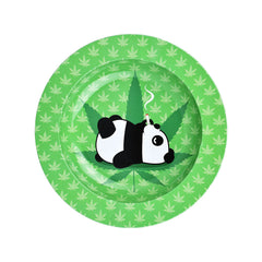 Passed Out Panda Round Metal Ashtray - 5.25" - Discreet Smoker