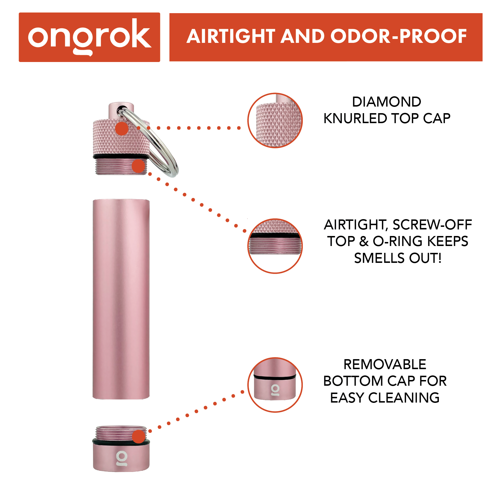 Ongrok Aluminum Storage Keychain - Discreet Smoker