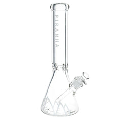 Piranha Beaker Glass Water Pipe - 13.5" / 14mm F / Clear - Discreet Smoker