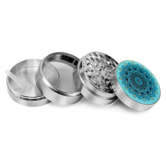Mandala Grinder Silver - Discreet Smoker