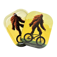 Pulsar Mini Metal Rolling Tray w/ Lid - Bigfoot Stole My Bike / 7"x5.5" - Discreet Smoker
