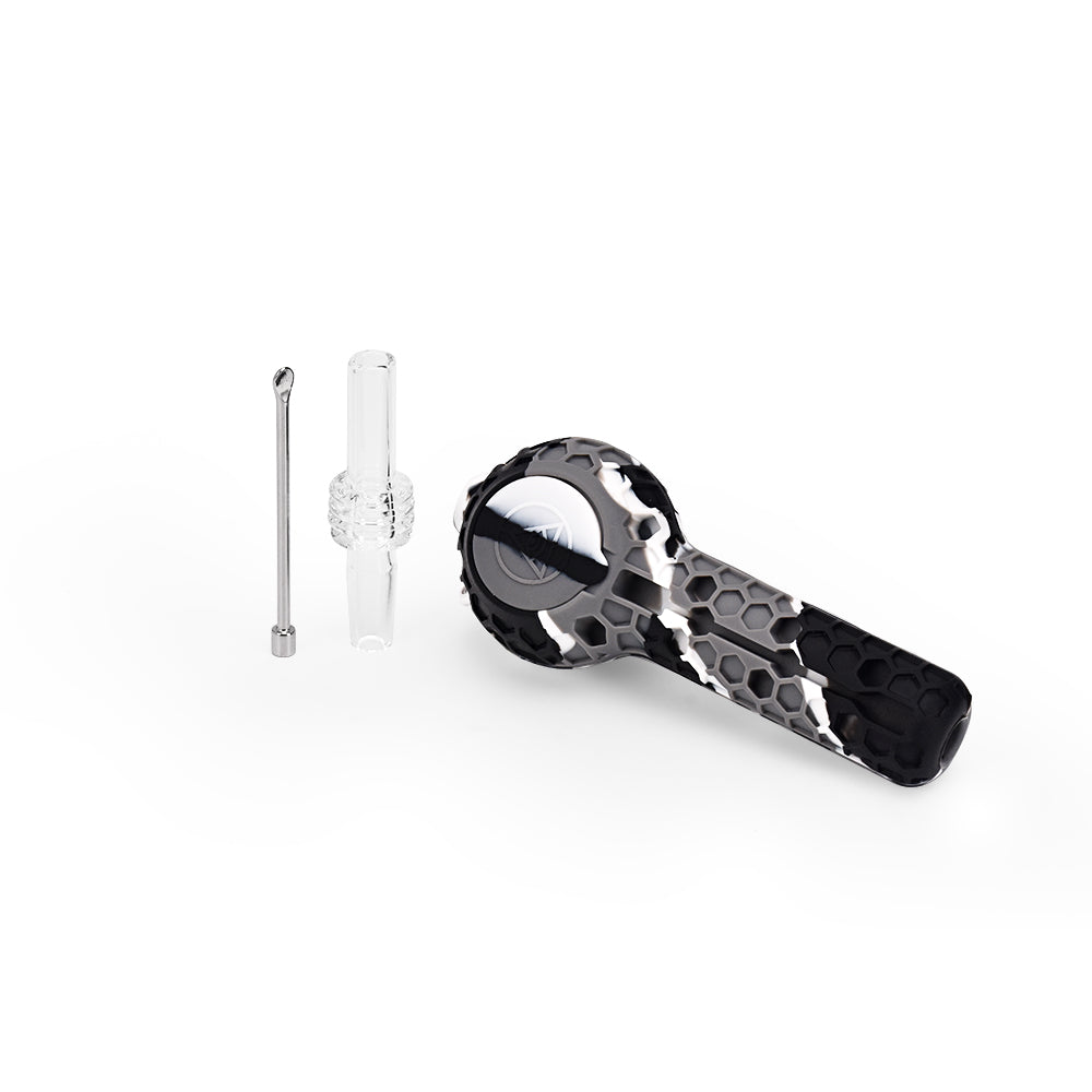 Ritual - 4'' Silicone Nectar Spoon - Black & White Marble - Discreet Smoker