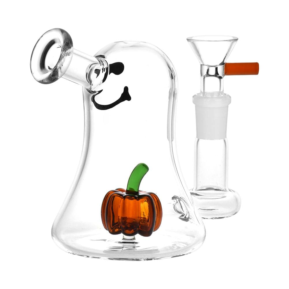 Li'l Ghosty Glass Water Pipe - 4.5 / 14mm F - Discreet Smoker