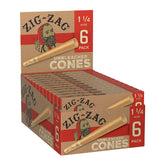 Zig Zag Unbleached Paper Cones - 6pk / 1 1/4" 24pcs - Discreet Smoker