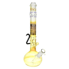 Amber Menagerie Bubble Base Water Pipe - 15" / 14mm F - Discreet Smoker