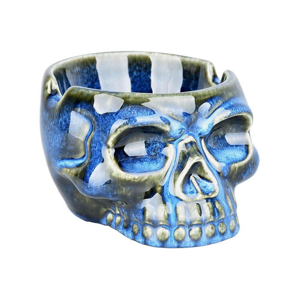 Glazed Skull Ashtray - 4.75" - Discreet Smoker
