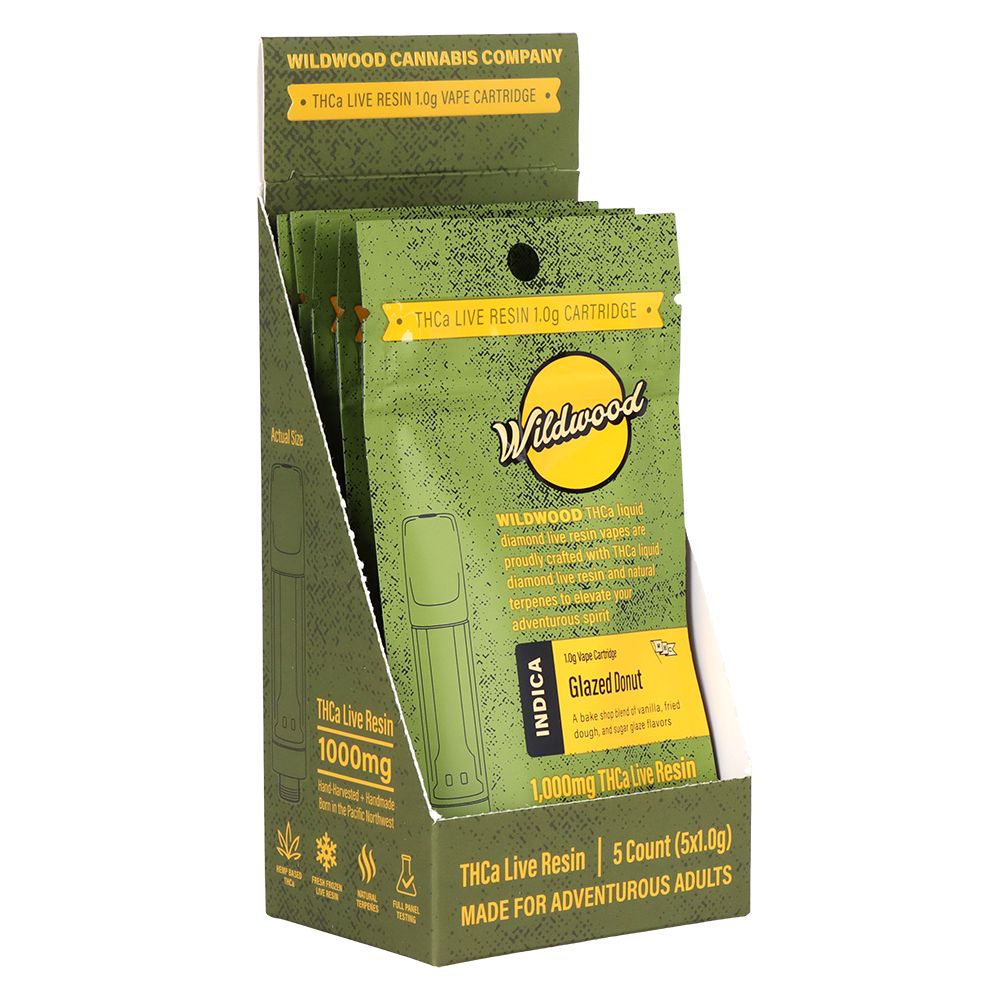 Wildwood Dispensary Grade Live Resin THCA Cartridge | 1g | 5ct Display - Discreet Smoker