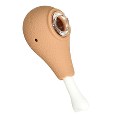 Chicken Drumstick Silicone Hand Pipe w/ Glass Bowl - Discreet Smoker