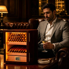 60-100 Count Cigar Humidor Cabinet with LED and Digital Hygrometer