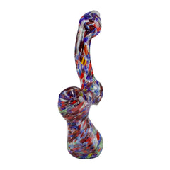 Splatter Frit Bubbler Glass Pipe - Discreet Smoker