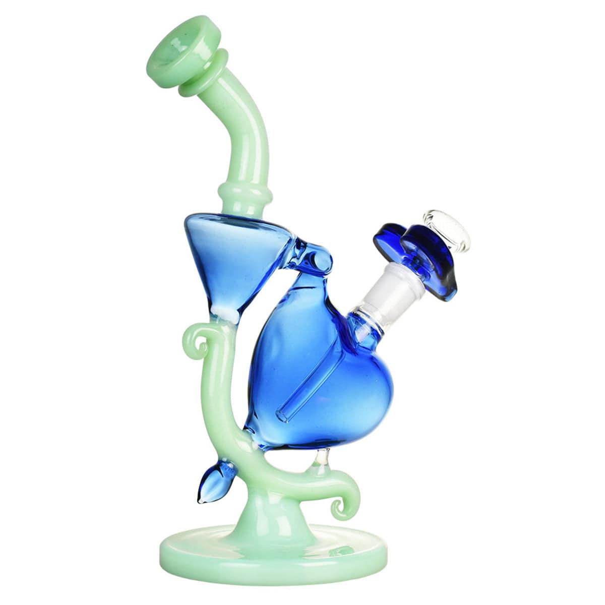 Pulsar Heart Recycler Water Pipe - 8.5" / 14mm F / Blue Pink - Discreet Smoker
