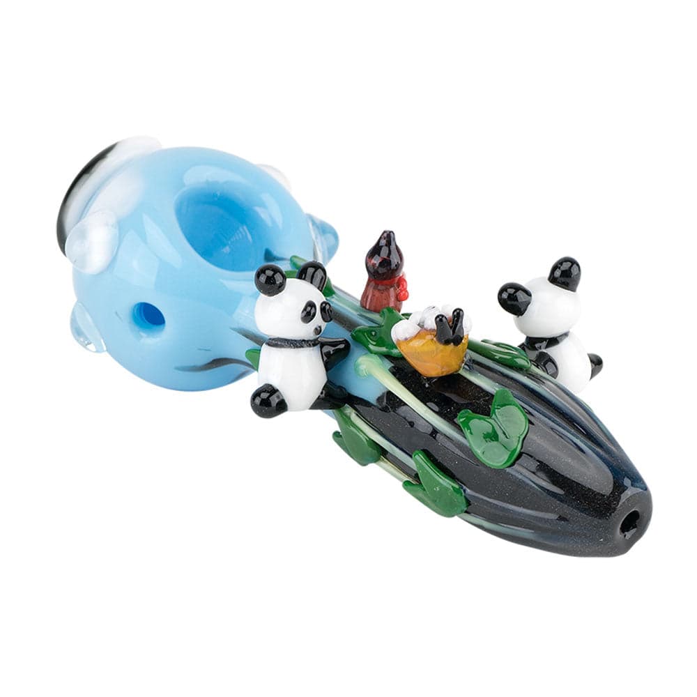 Empire Glassworks Spoon Pipe - 4.75" / Climbing Pandas - Discreet Smoker