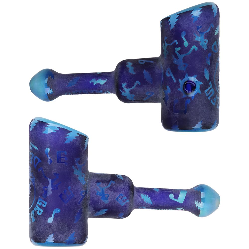 Grateful Dead x Pulsar Ethereal Music Etched Glass Hammer Bubbler - 5" - Discreet Smoker