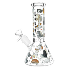 Pulsar Kitten Corral Beaker Glass Water Pipe - 7.75" - Discreet Smoker