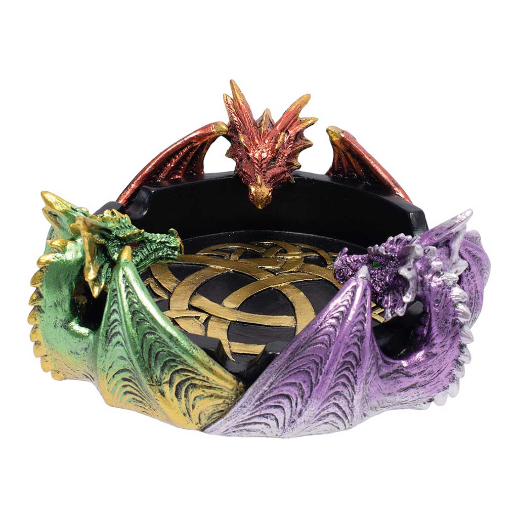 TRI COLOR TRIPLE DRAGON ASHTRAY - Discreet Smoker
