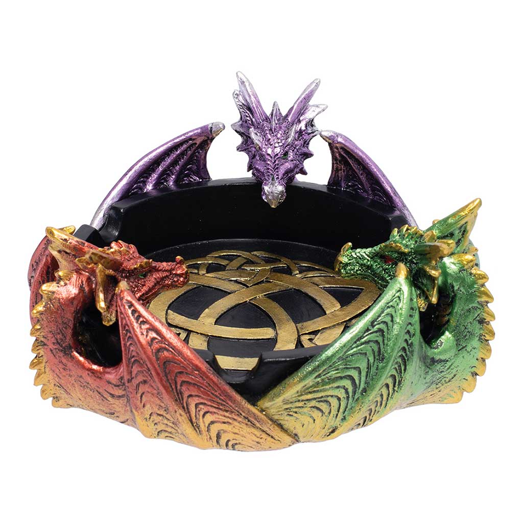 TRI COLOR TRIPLE DRAGON ASHTRAY - Discreet Smoker
