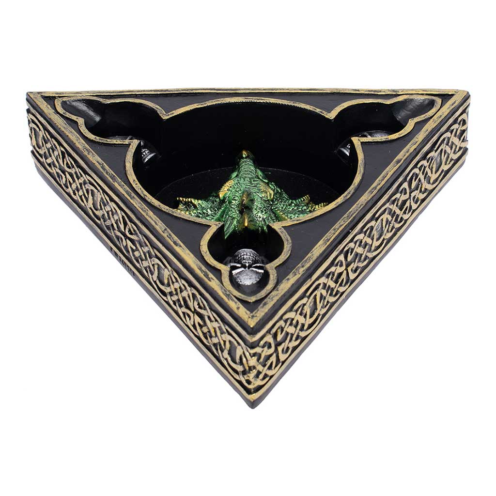 GREEN TRI-HEAD DRAGON ASHTRAY - Discreet Smoker