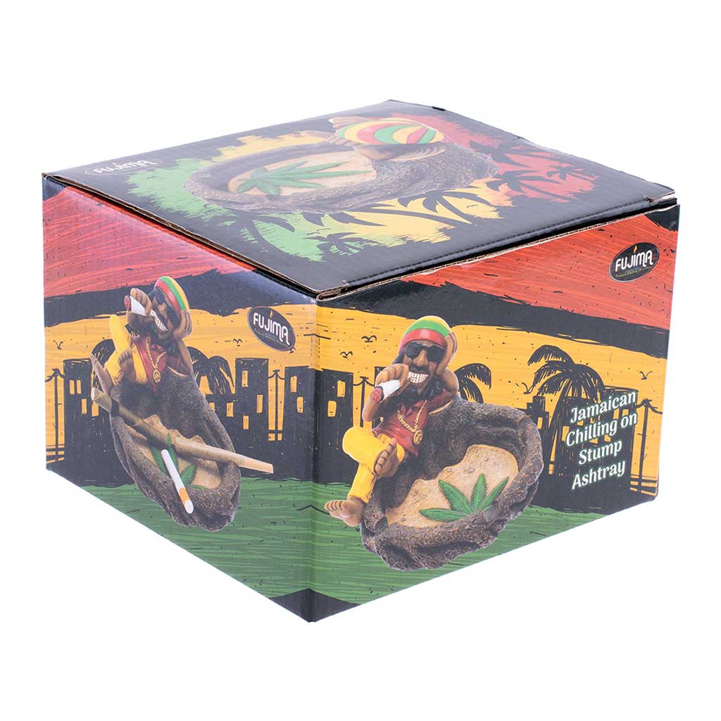 JAMAICAN CHILLING ON STUMP ASHTRAY - Discreet Smoker