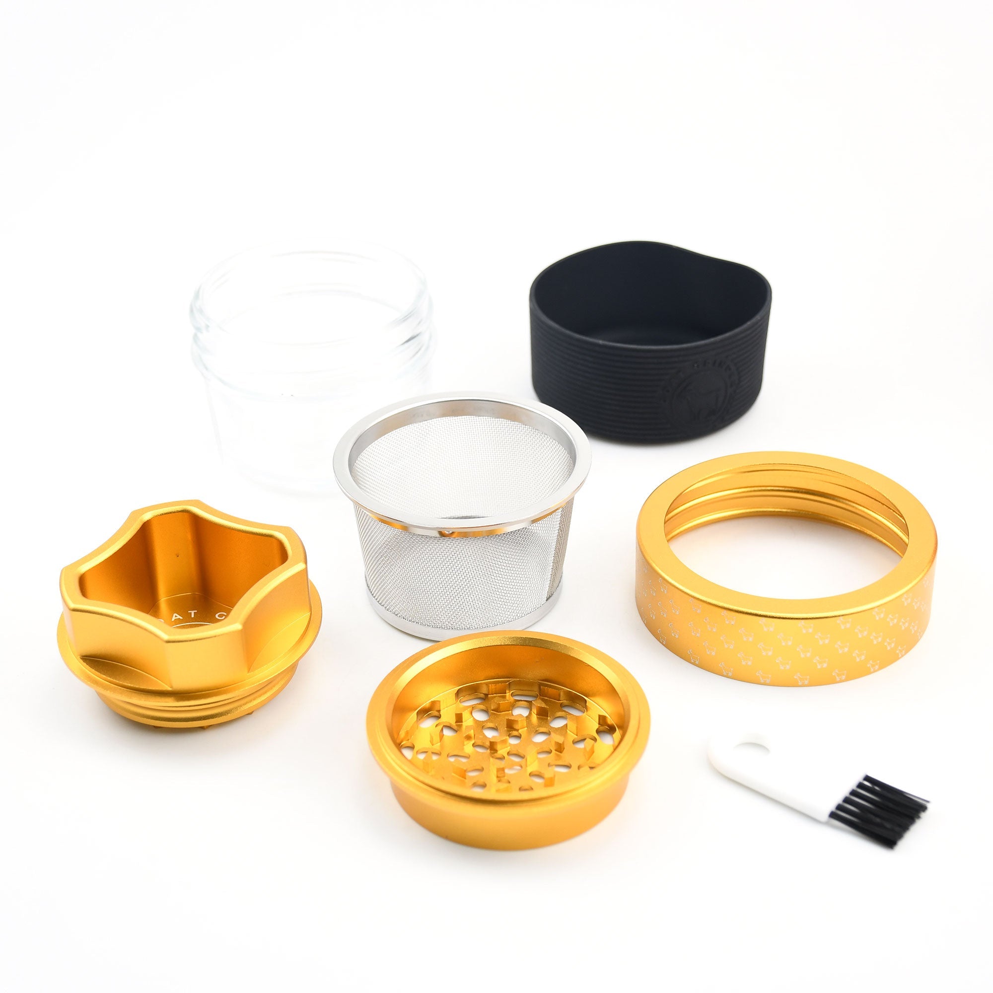 4 Piece Aluminum Herb Grinder | AITH v.I – OG - Repeat Pattern - Discreet Smoker