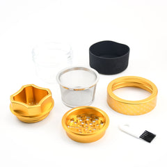 4 Piece Aluminum Herb Grinder | AITH v.I – OG - Repeat Pattern - Discreet Smoker