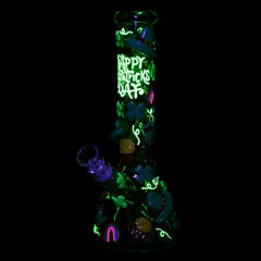 St. Patrick's Day Glow In The Dark Water Pipe - 10" / 14mm F - Discreet Smoker