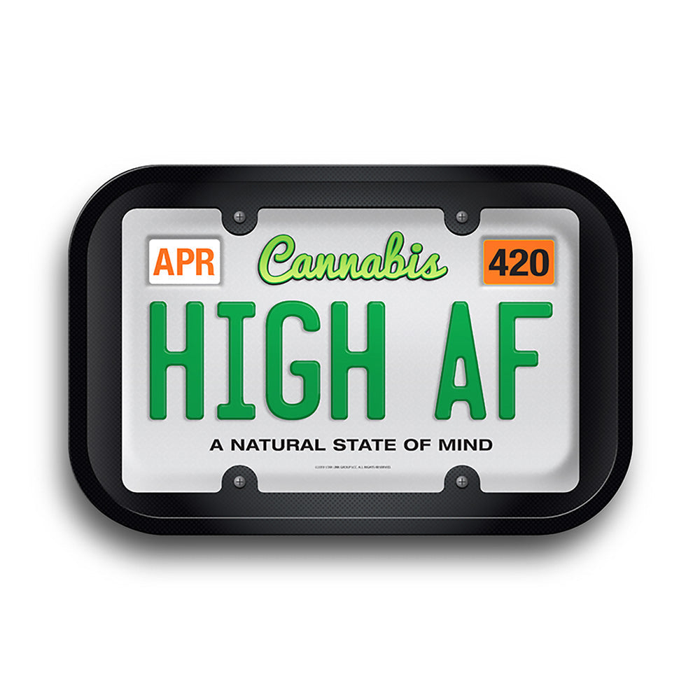 High AF Cannabis License Plate Rolling Tray - Discreet Smoker