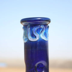 10.5" Blue Buddha Glass Water Pipe w/ Coil Perc - Discreet Smoker