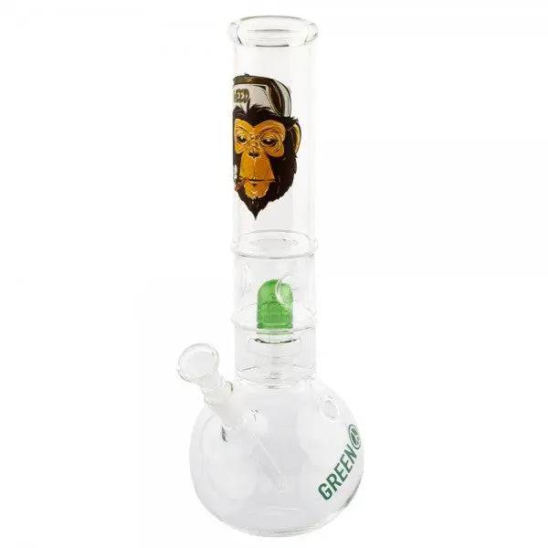 Greenline | 12.5" Round Glass Water Pipe w/ Dome Perc - Discreet Smoker