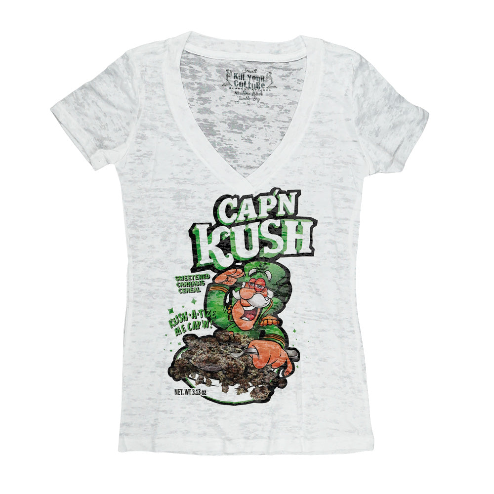Kill Your Culture Cap'N Kush Women's Burnout T-Shirt - Discreet Smoker