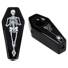 Skelly's Coffin Glass Hand Pipe - 3.75" - Discreet Smoker