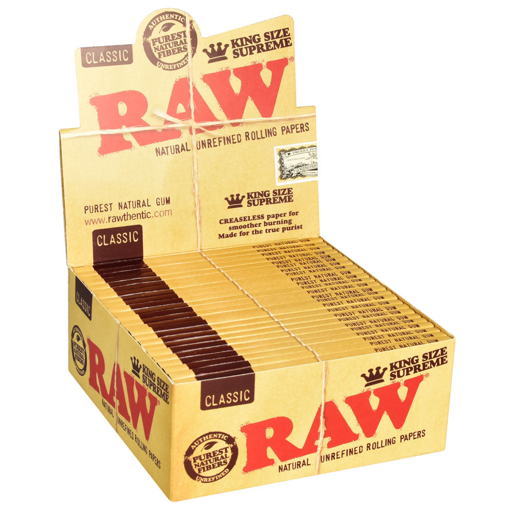 RAW Supreme Natural Rolling Papers | Kingsize - Discreet Smoker