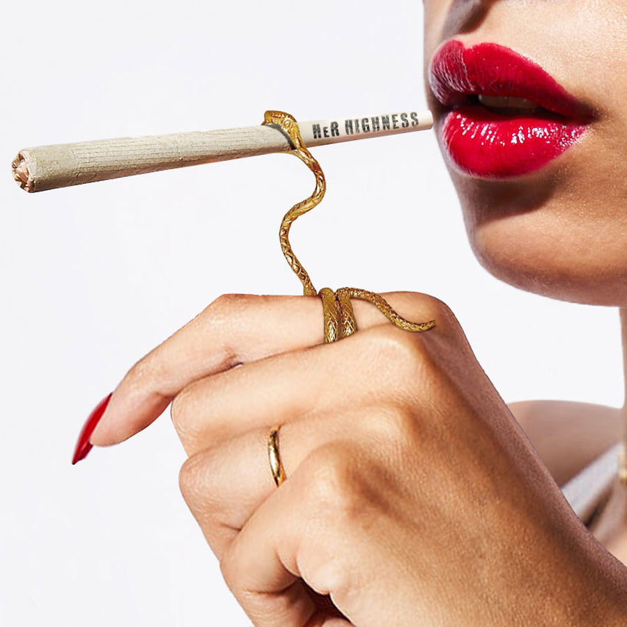 Snake in the Grass Joint Holder Ring - Discreet Smoker