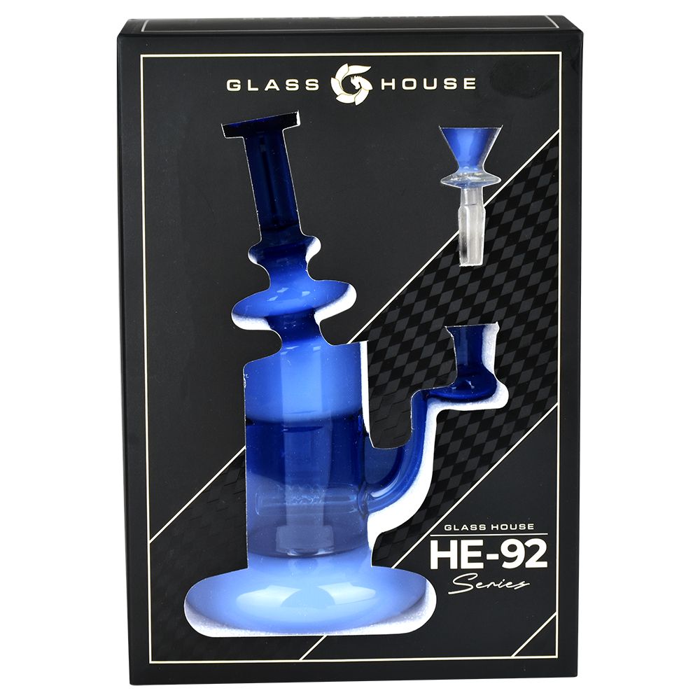 Glass House Two Toned Cylinder Water Pipe - 7.75" / 14mm F - Discreet Smoker
