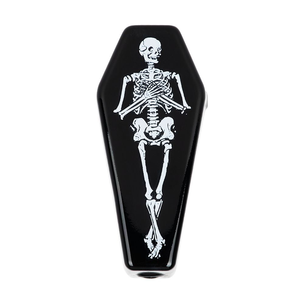 Skelly's Coffin Glass Hand Pipe - 3.75" - Discreet Smoker