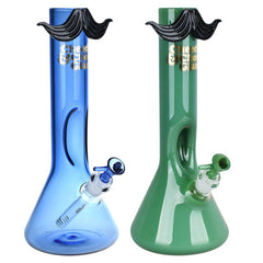 Cheech & Chong Glass Moustache Ride Beaker Bong | 12" | 14mm F - Discreet Smoker