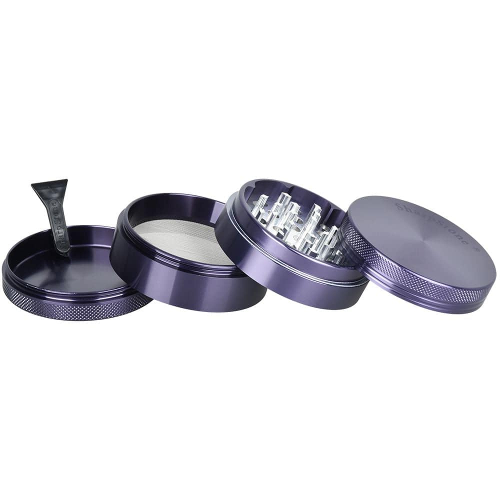 SharpStone Solid Top Metal Grinder | Purple | 4pc | 2.5" - Discreet Smoker
