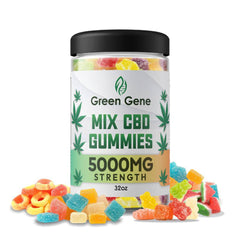 Green Gene High Potency CBD Mix Gummies 625MG - 5000MG - Discreet Smoker