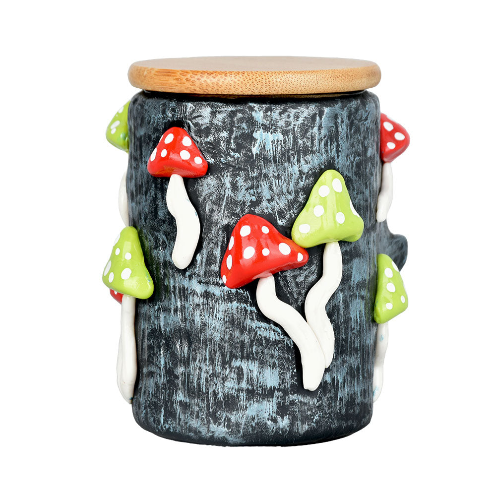 Pulsar Third Eye Shroom Skull Glass Jar - 4.25" - Discreet Smoker